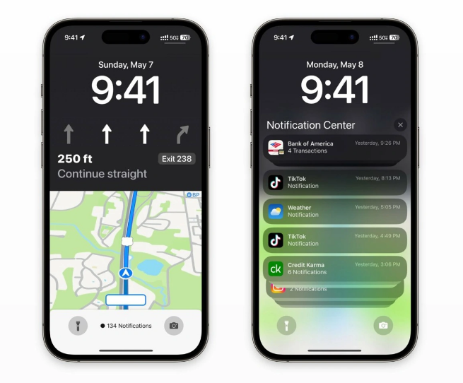 黄石苹果维修服务分享iOS17锁屏地图导航半屏显示长什么样 